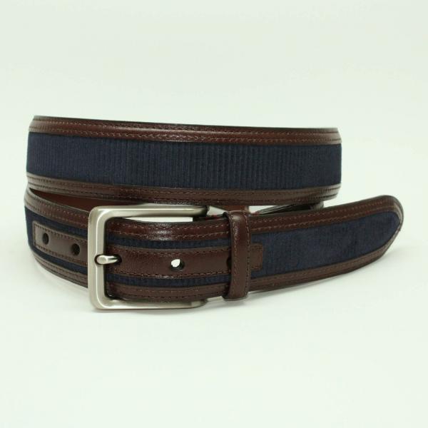 Torino Leather 35mm Embossed European Suede w/ Calf Trim - Navy