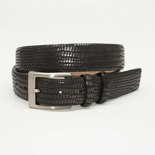 Torino Leather 35mm Iguana Embossed Calf - Slate