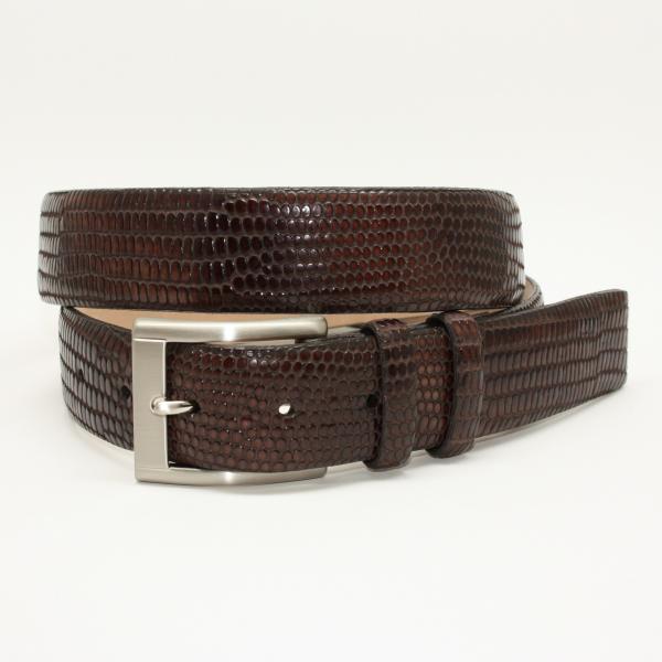 Torino Leather 35mm Iguana Embossed Calf - Brown