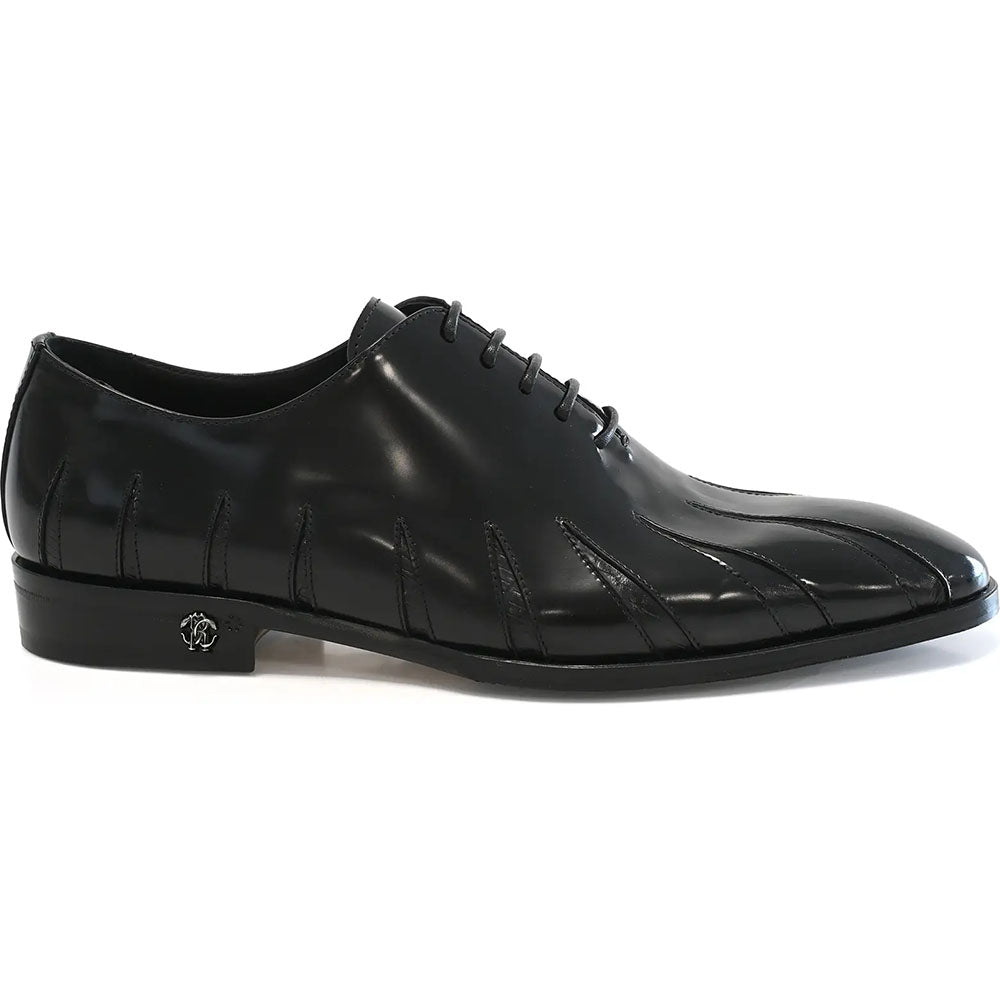 Roberto Cavalli Lizard Embossed Leather Oxford Black