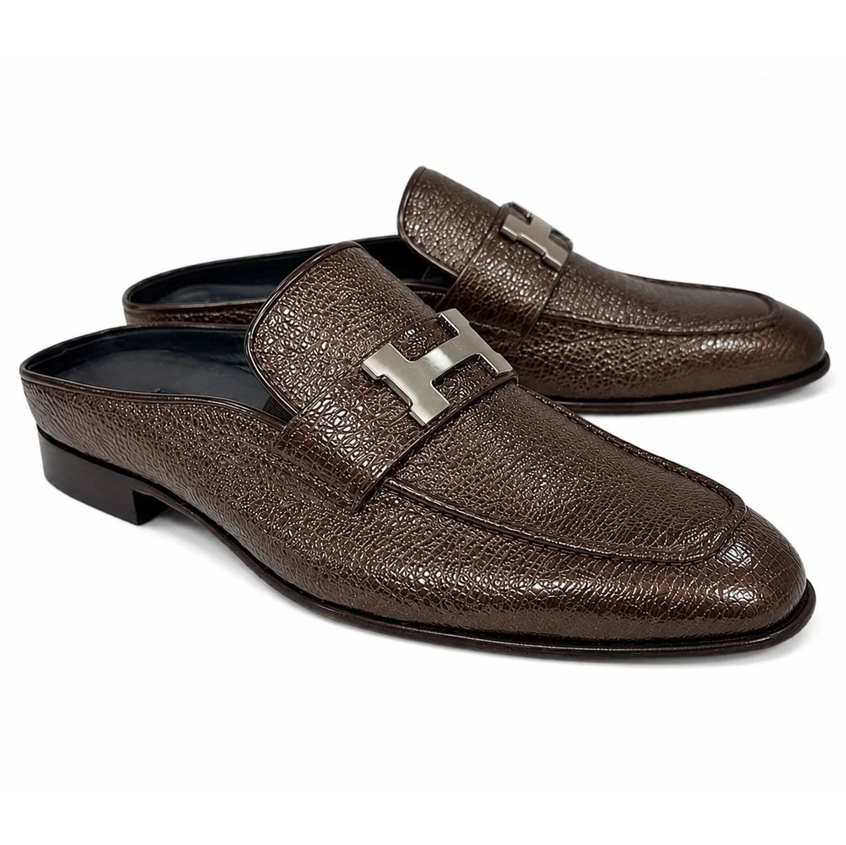 Corrente C01992-3890V H Buckle Vita Mules Dark Brown