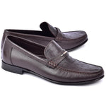 Corrente Genuine Ostrich Bit Loafer Dark Brown