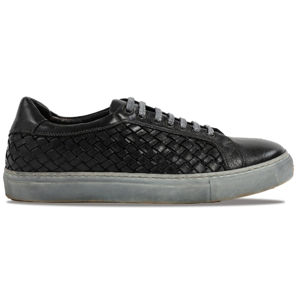 Calzoleria Toscana 6201 Dip-Dyed Woven Low Top Sneaker Black