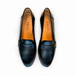 Zelli Savannah Calfskin Penny Loafers Navy