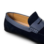 Calzoleria Toscana Zula Velour / Suede Penny Driving Loafer Navy