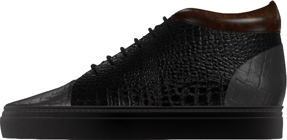 Belvedere Edo Crocodile Oxfords Antique Navy