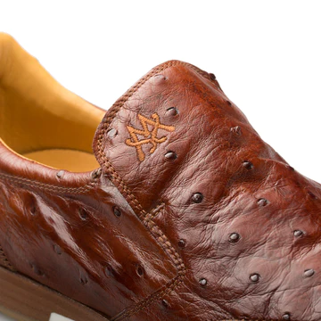 Mezlan Ostrich Slip-On Sneaker Cognac