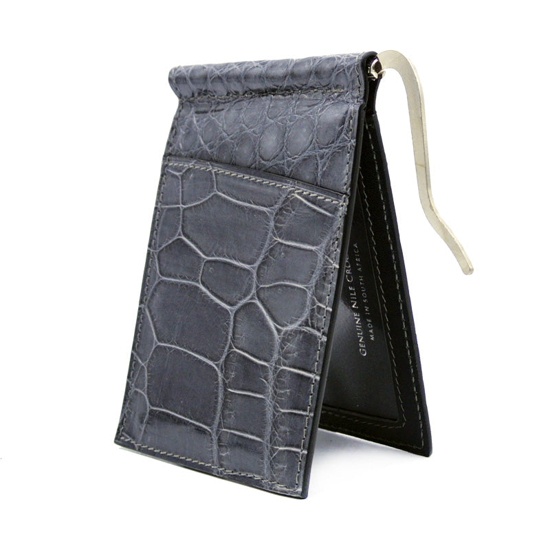 Gracen Nile Crocodile Money Clip Gray