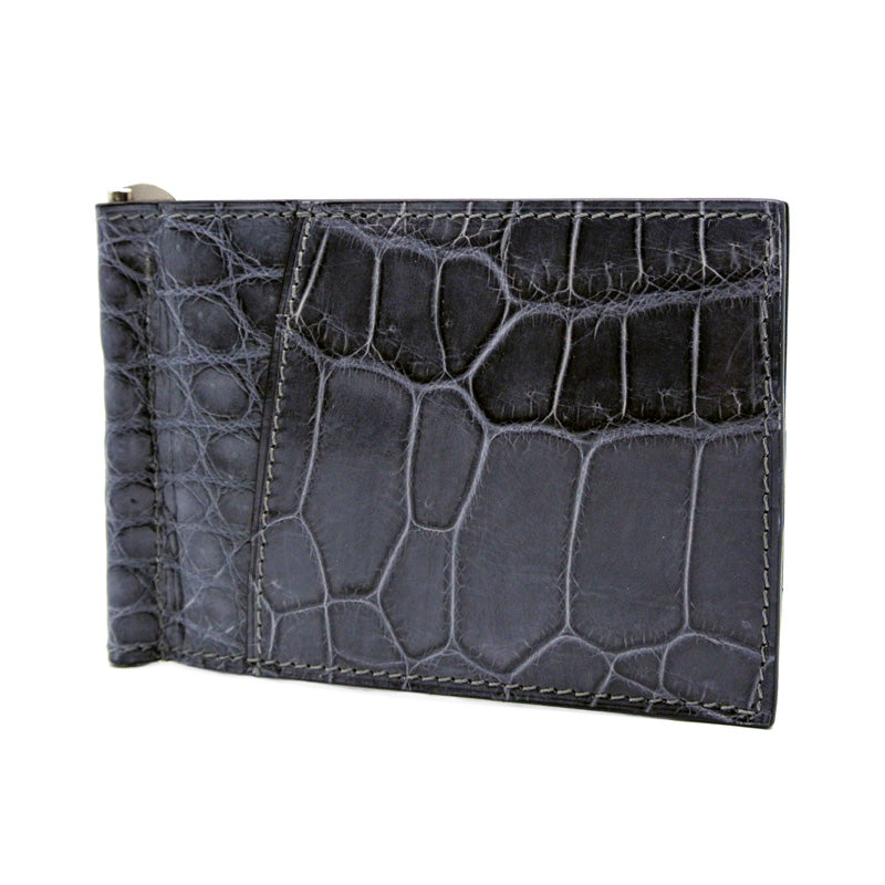 Gracen Nile Crocodile Money Clip Gray