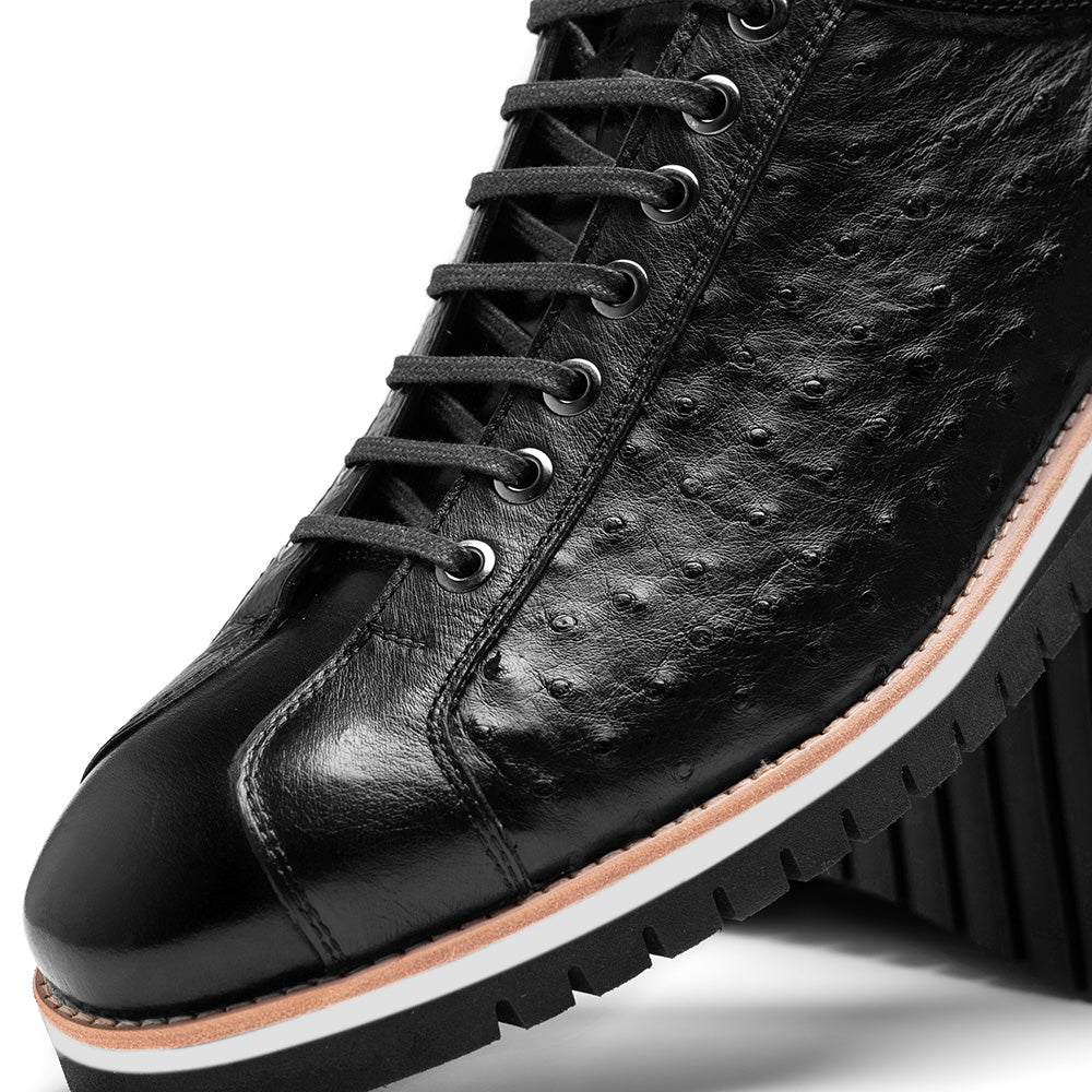Corrente C211-4005-OST Genuine Ostrich Sneakers Black