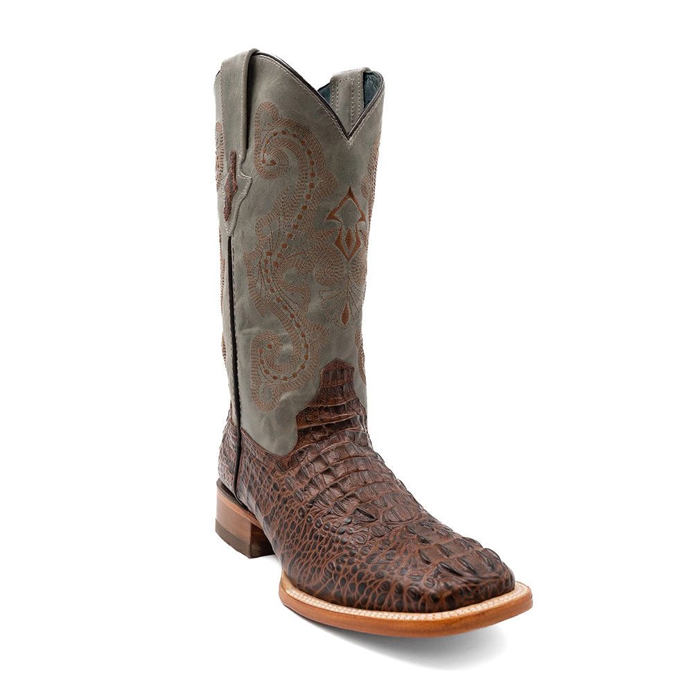 Ferrini Stampede 40393-23 Crocodile Print Square Toe Cowboy Boots Sport Rust
