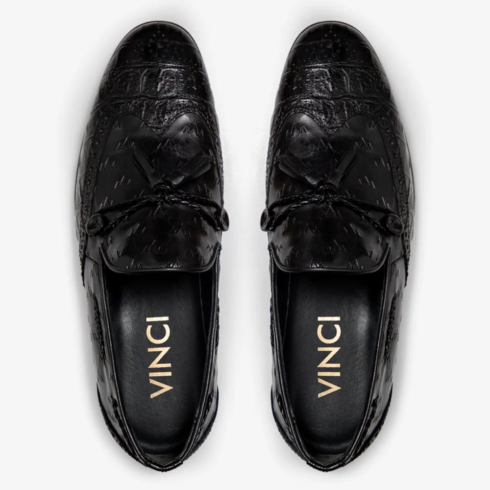 Vinci Leather The Istanbul Tassel Loafer Black