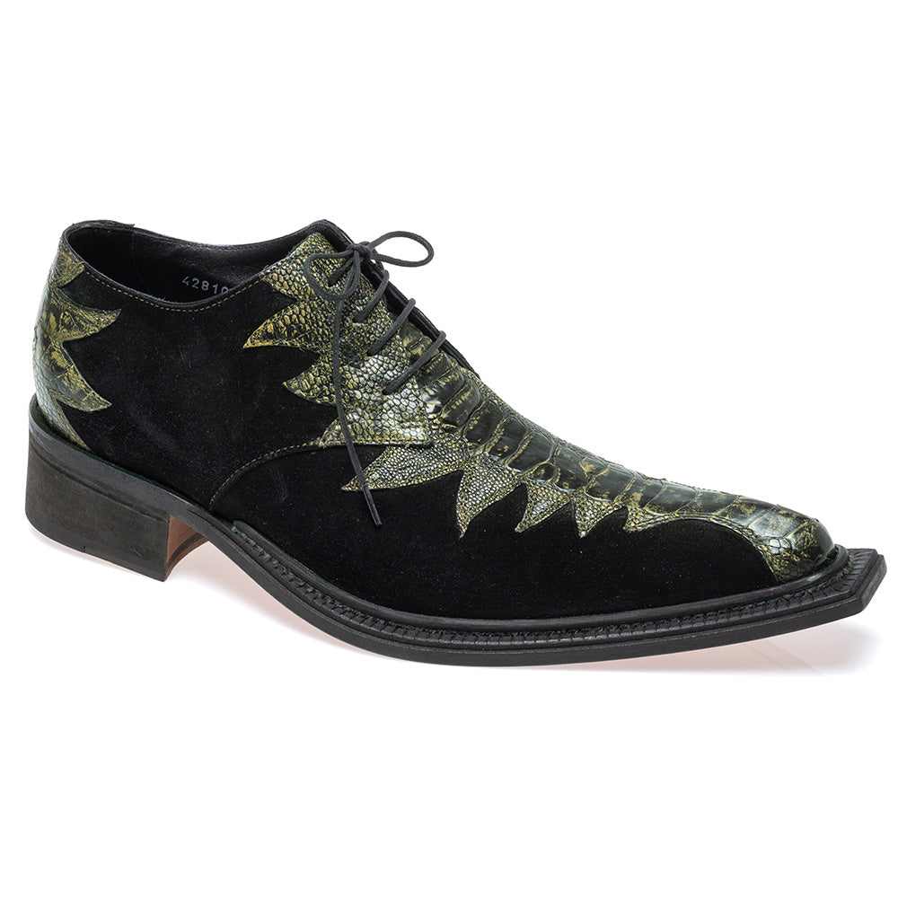 Mauri 42810/1 Ostrich Leg & Suede Derby Black / Nathan