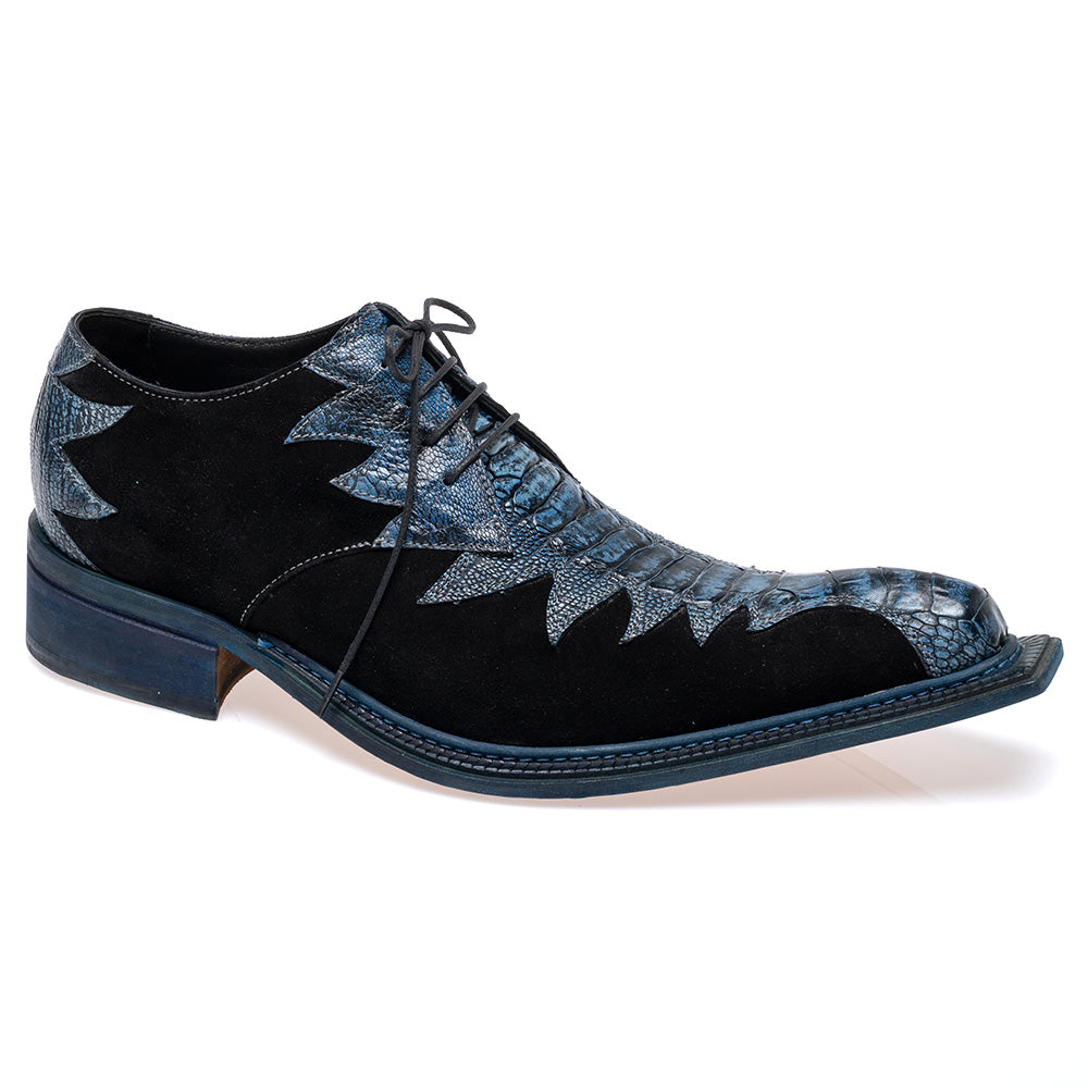 Mauri 42810/1 Ostrich Leg & Suede Derby Black / Night