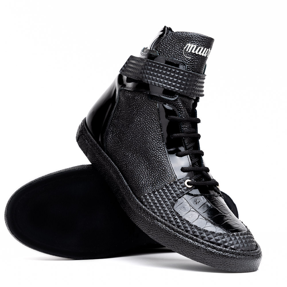 Mauri 8529 Pebble Grain & Crocodile Sneakers