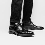 Zelli Marco Ostrich Chukka Boots Black (43-594-BLK)