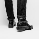 Zelli Marco Ostrich Chukka Boots Black (43-594-BLK)