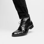 Zelli Marco Ostrich Chukka Boots Black (43-594-BLK)