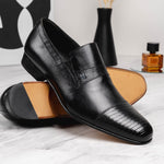 Moreschi 43153 Lizard & Calfskin Loafers Black