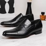 Moreschi 43153 Lizard & Calfskin Loafers Black