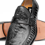 Mauri 4323 Ostrich Leg Loafers White/Black (Special Order)