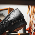 Mauri 4323 Ostrich Leg Loafers White/Black (Special Order)