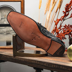 Mauri 4323 Ostrich Leg Loafers White/Black (Special Order)