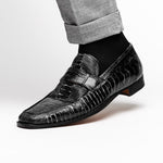 Mauri 4323 Ostrich Leg Loafers White/Black (Special Order)
