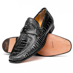 Mauri 4323 Ostrich Leg Loafers White/Black (Special Order)