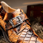 Mauri 44166/2 Alligator Monk Strap Dune Smoke T. Moro (Special Order)