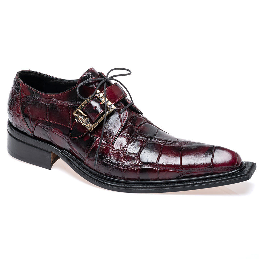 Mauri 44166/2 Alligator Buckle Derby Ruby Red Smoke / Black
