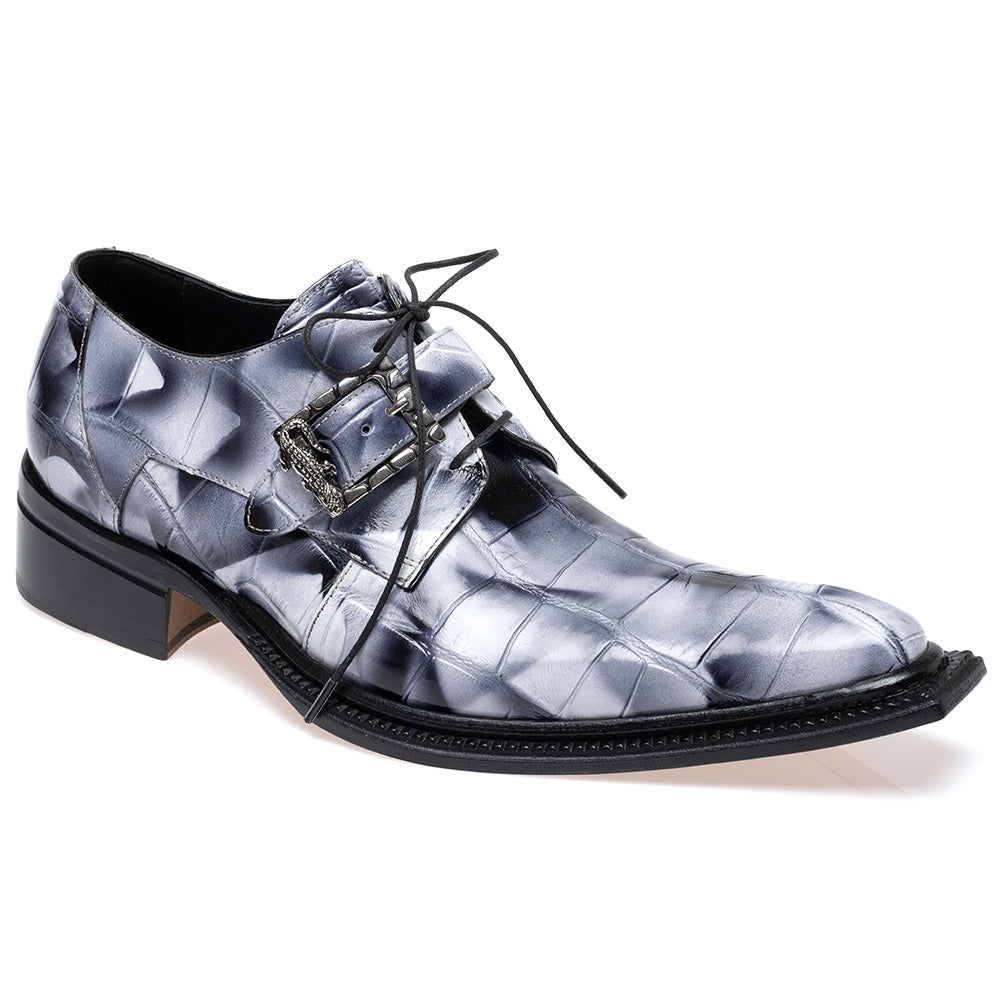 Mauri 44166/2 Alligator Buckle Derby White Smoke / Black