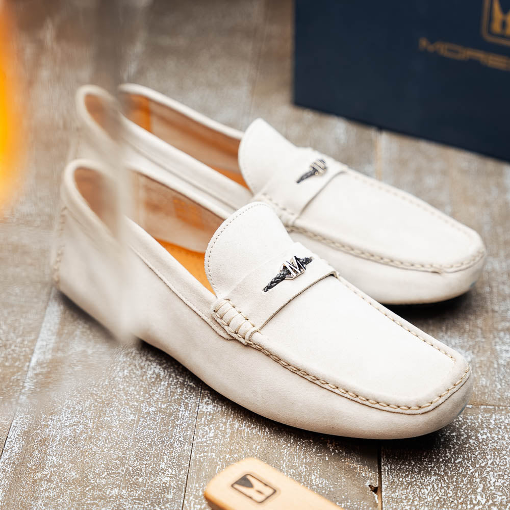 Moreschi 144406C Suede Drivers White