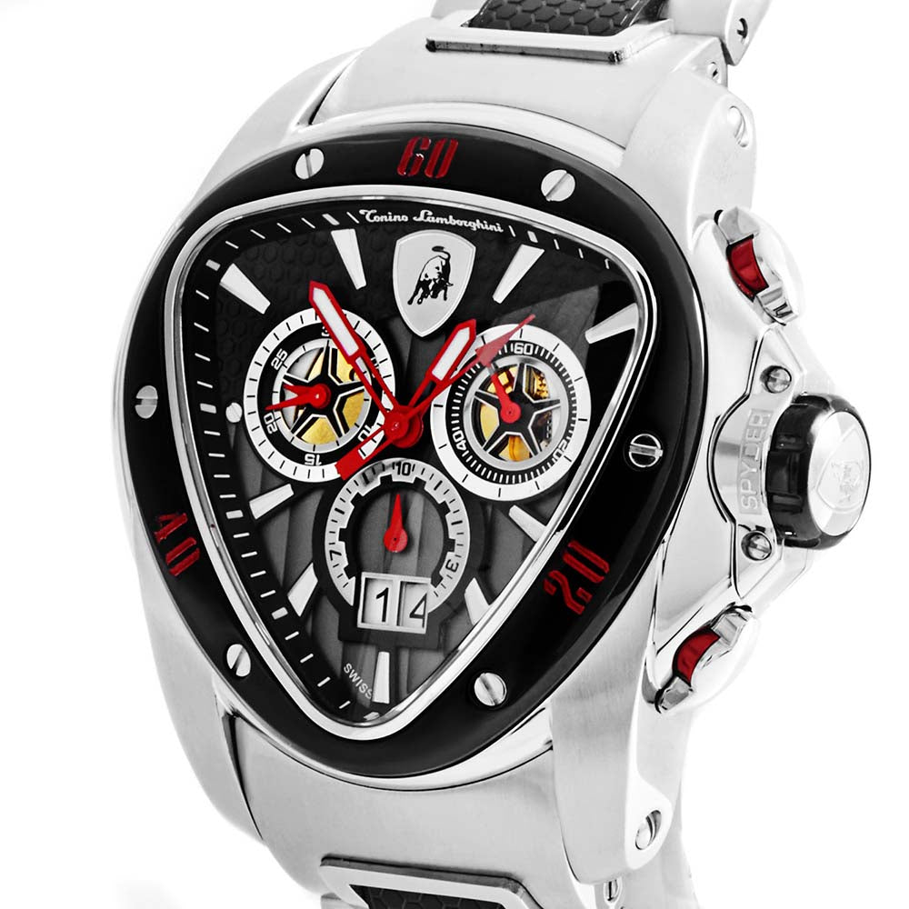 Tonino Lamborghini Spyder 1114 Stainless Steel Bracelet Watch Black/Red