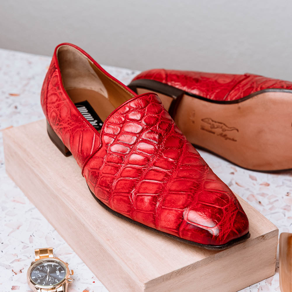 red gator dress shoes Marco di Milano Genuine Caiman Crocodile & Lizard Dress Shoe