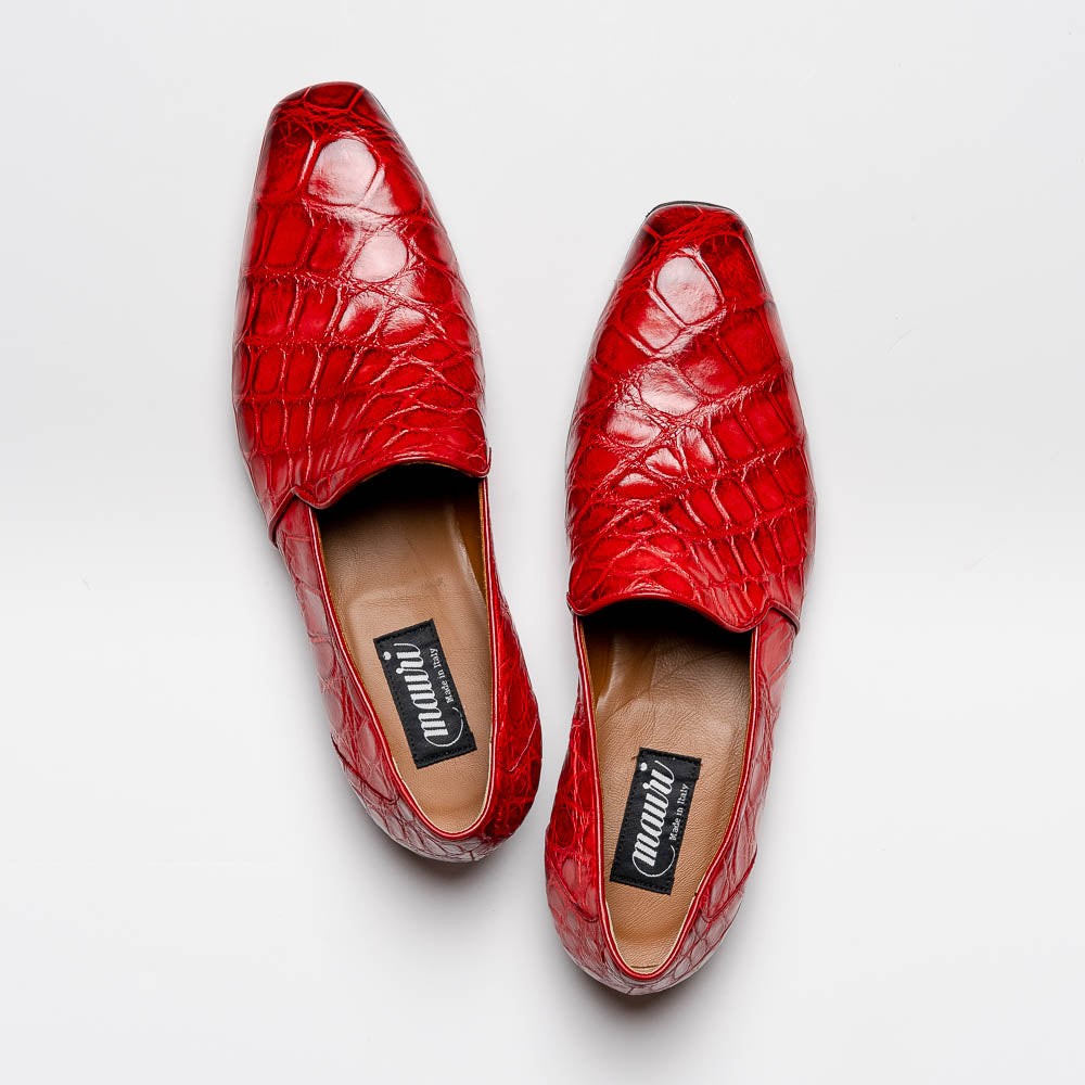 Mauri 4440 Alligator Loafers Red | MensDesignerShoe.com