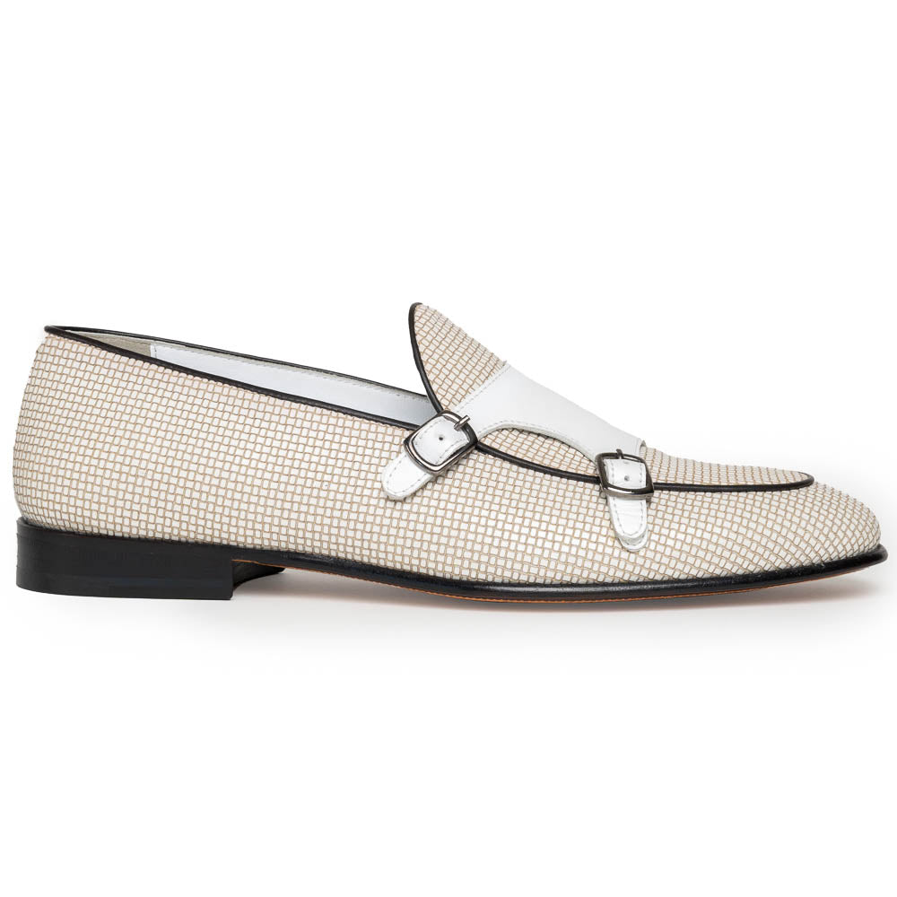 Corrente C137-4661HS Double Monk Strap Vamp Shoes White