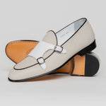 Corrente C137-4661HS Double Monk Strap Vamp Shoes White