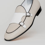Corrente C137-4661HS Double Monk Strap Vamp Shoes White