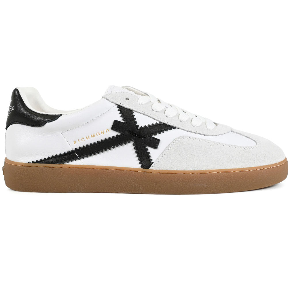 John Richmond Nappa Leather & Suede Sneaker White / Black