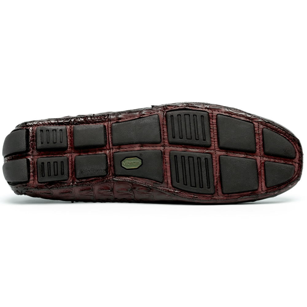 Calzoleria Toscana 4551 Crocodile Driving Shoes Burgundy