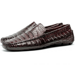 Calzoleria Toscana 4551 Crocodile Driving Shoes Burgundy