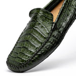 Calzoleria Toscana 4551 Crocodile Driving Shoes Green