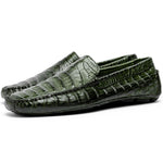 Calzoleria Toscana 4551 Crocodile Driving Shoes Green
