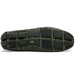 Calzoleria Toscana 4551 Crocodile Driving Shoes Green