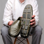 Calzoleria Toscana 4551 Crocodile Driving Shoes Rope
