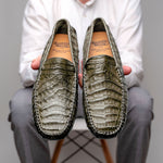 Calzoleria Toscana 4551 Crocodile Driving Shoes Rope