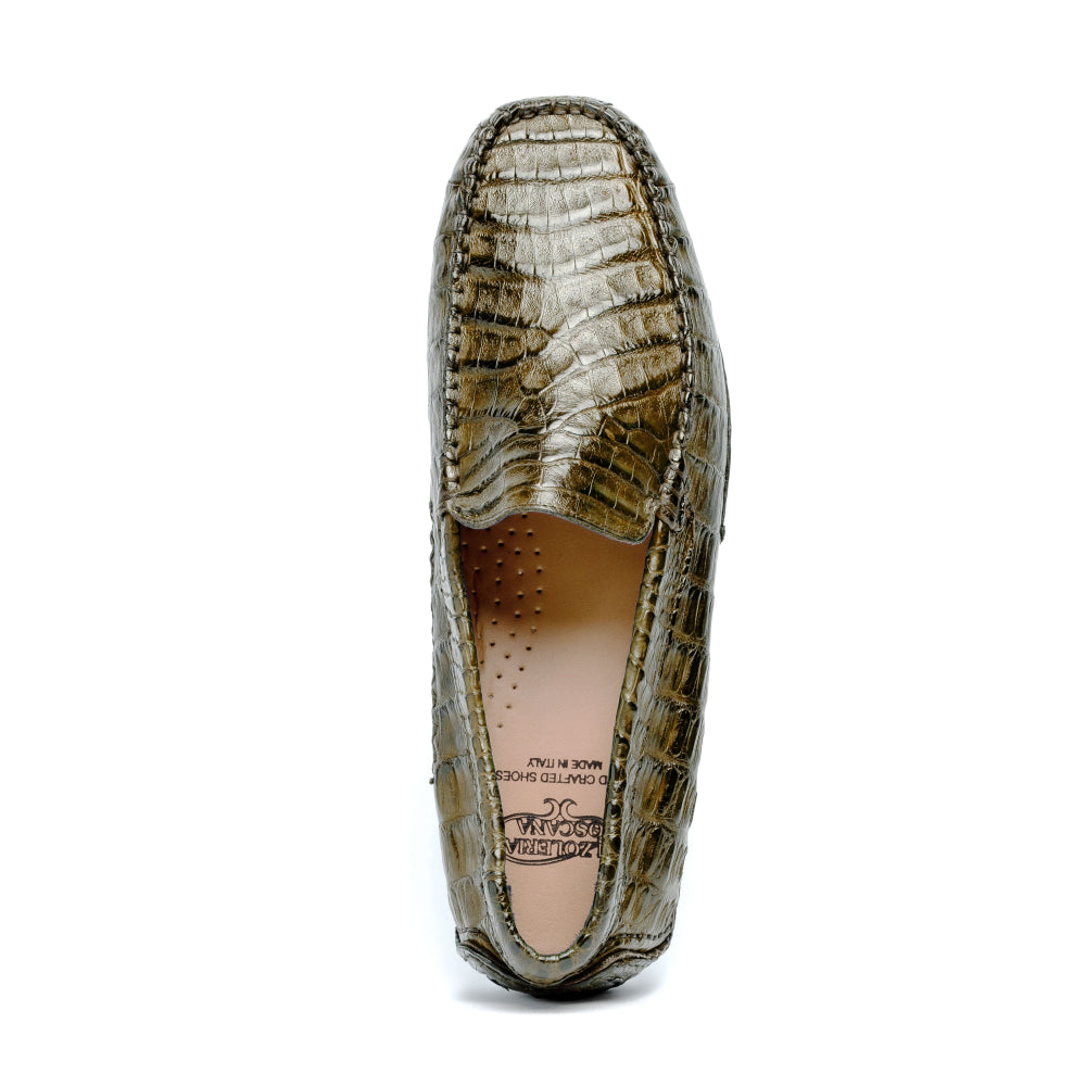 Calzoleria Toscana 4551 Crocodile Driving Shoes Rope
