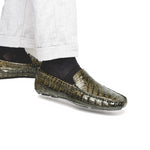 Calzoleria Toscana 4551 Crocodile Driving Shoes Rope