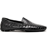 Calzoleria Toscana 4551 Crocodile Driving Shoes Black